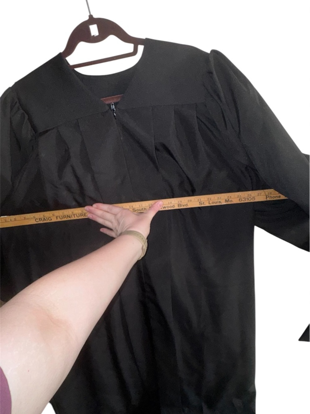 Masters Graduation Gown Size 51 Black Academic Regalia - Picture 4 of 7